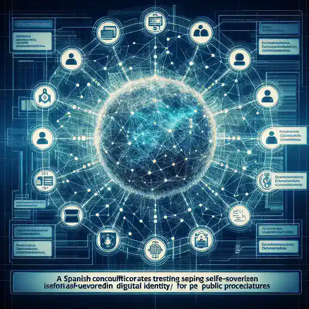 "Imagen de un grupo de profesionales españoles colaborando en el desarrollo de identidad digital autosoberana para facilitar trámites públicos, reflejando innovación y tecnología en el sector gubernamental."